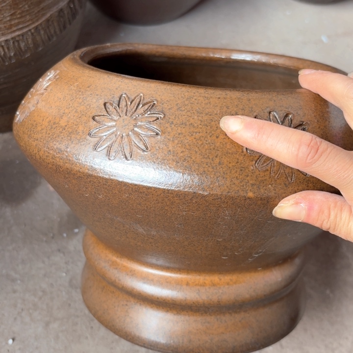 紫砂花盆孤品18/18有孔