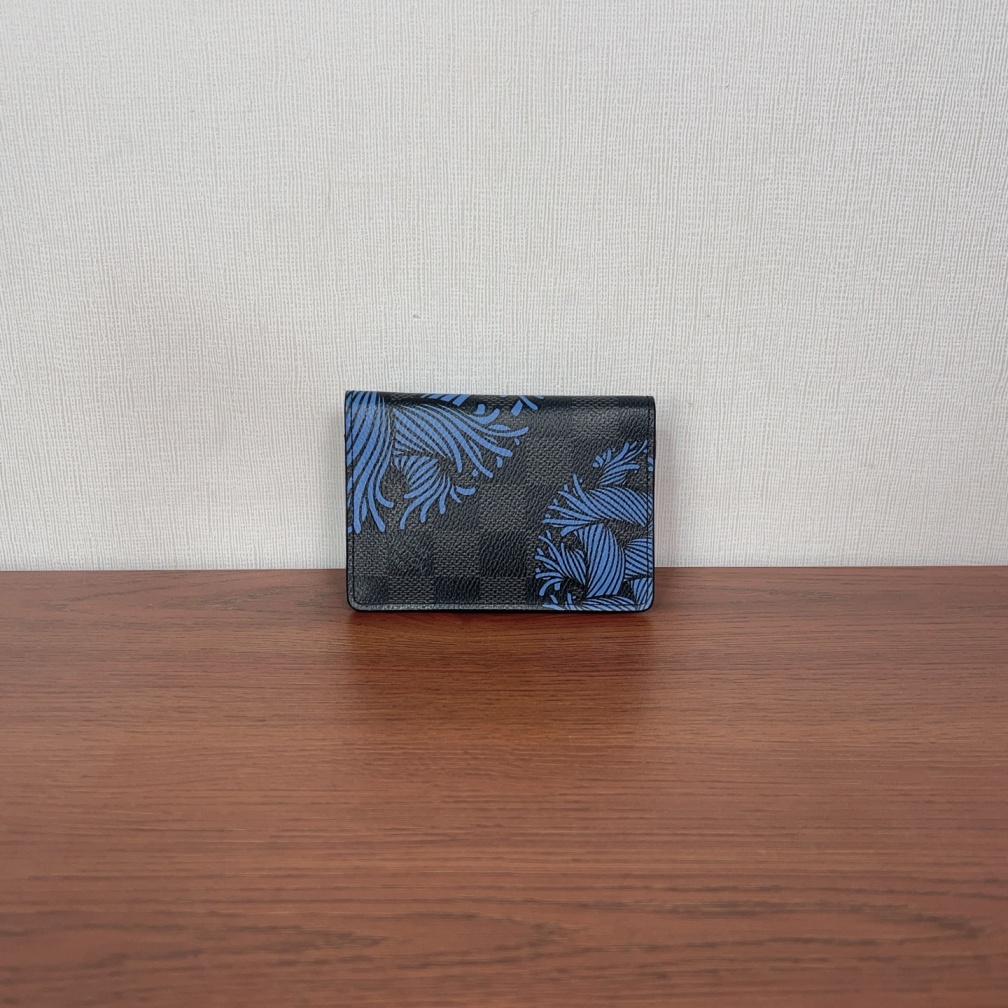 95新 LouisVuitton/路易威登 LV藤原浩联名短款钱包蓝mq273