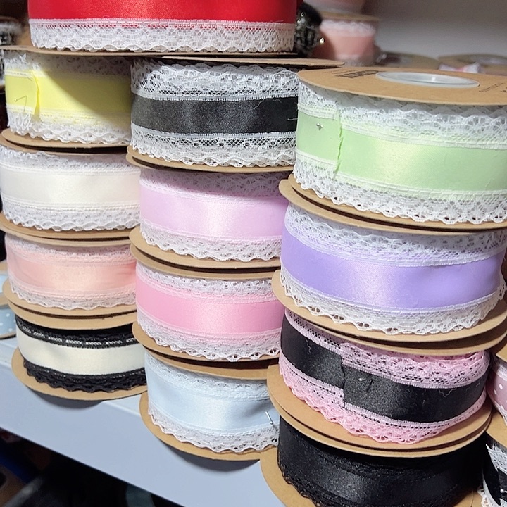 蕾丝边棉带浅粉浅蓝浅紫，白蕾丝边各25码