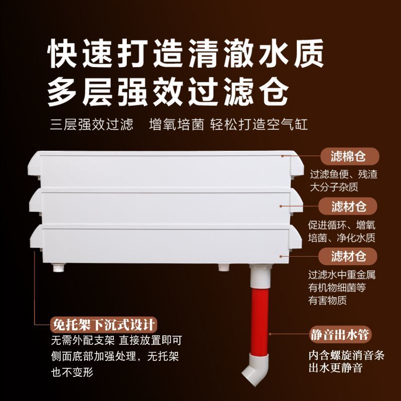 小米有品免托架下沉鱼缸过滤盒 上置滴流盒多层静音周转箱