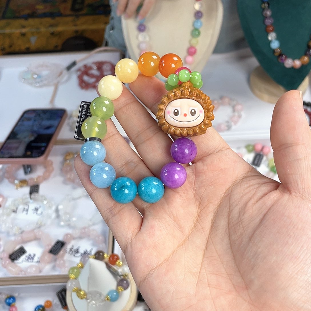 水晶手链银S925镀金镶嵌