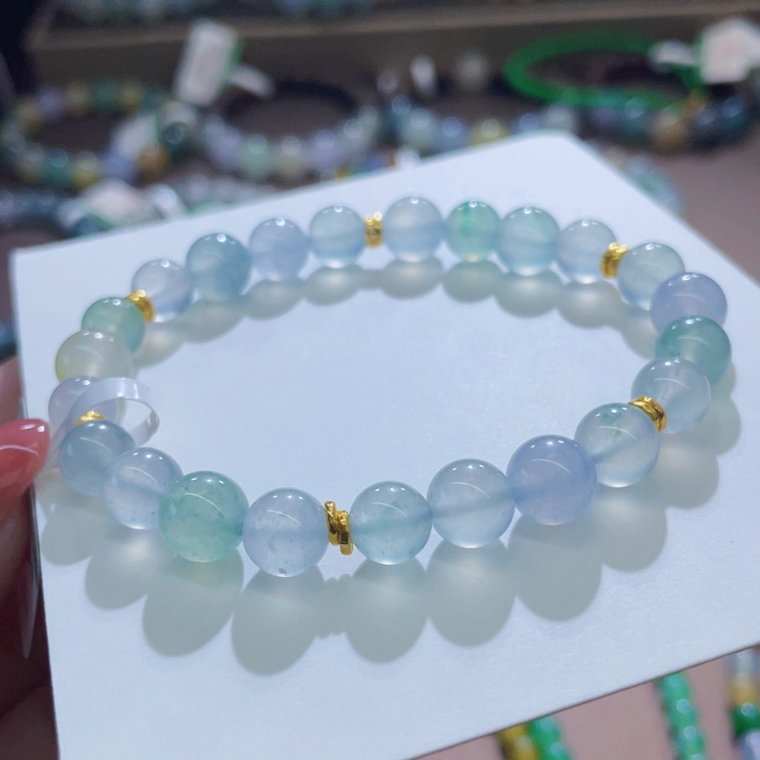 未镶嵌手链翡翠木纳高冰卡7-8.4