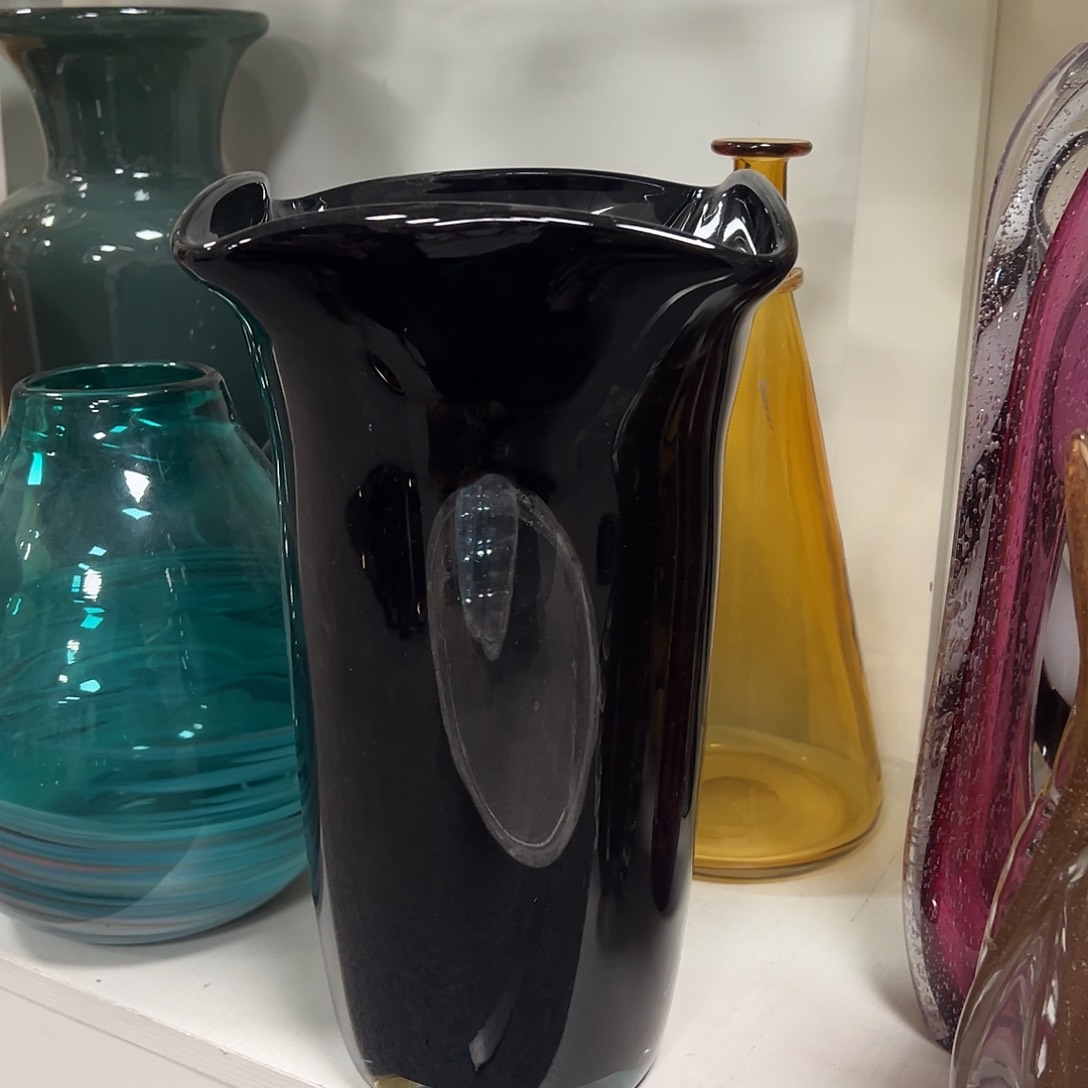 琉璃高34黑色琉璃花器