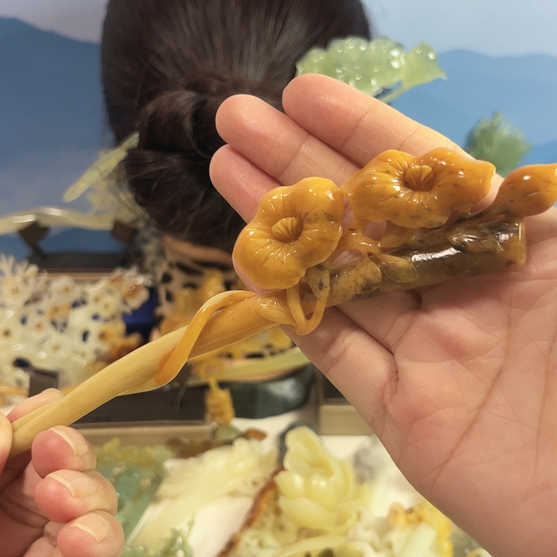 蛇纹石玉合金发饰