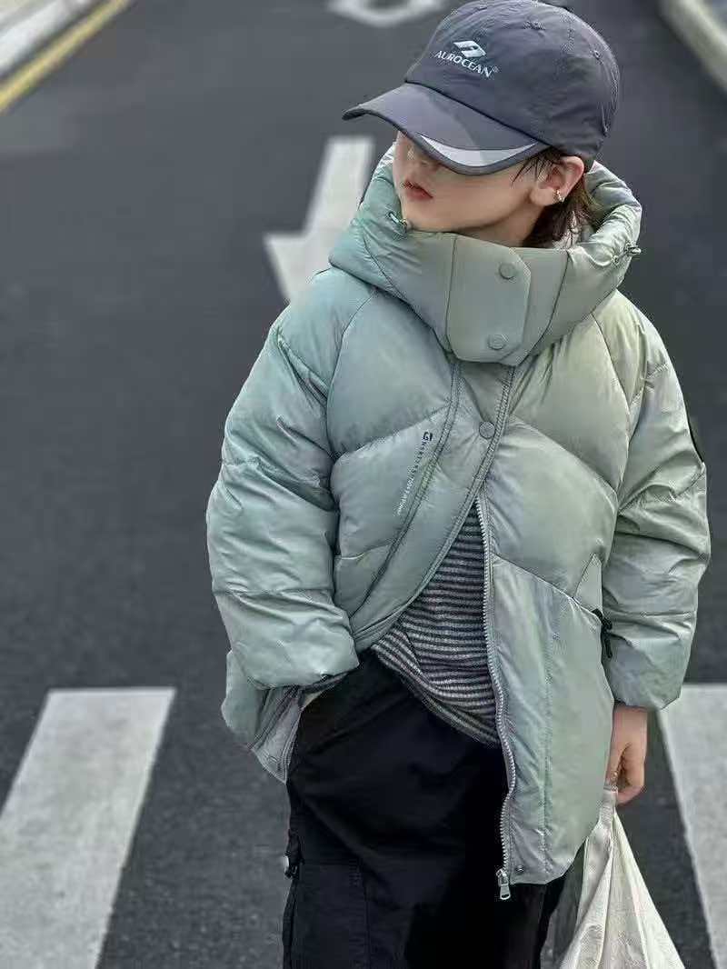 【编码1--50】棉袄女冬季童装男大童中长款羽绒服纯色保暖