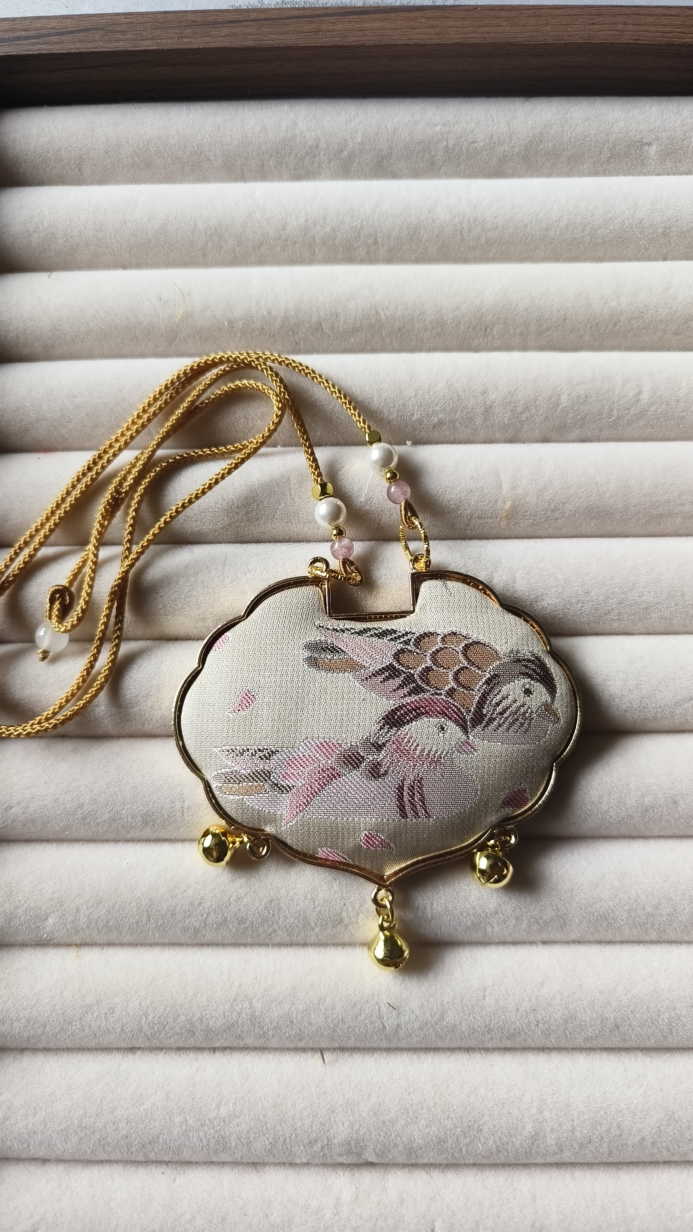 锌合金布艺吊坠 非遗宋锦手工饰品