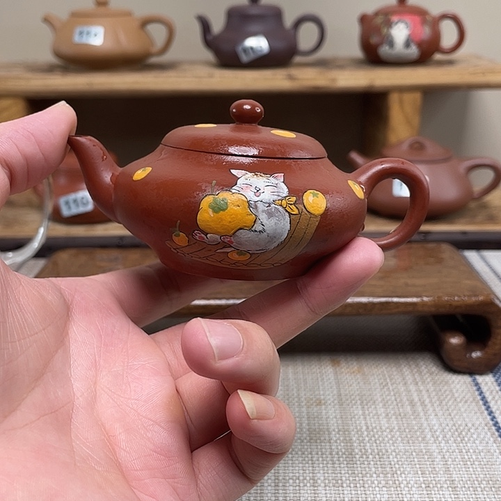 旋***女茶壶紫砂原矿手工紫砂壶