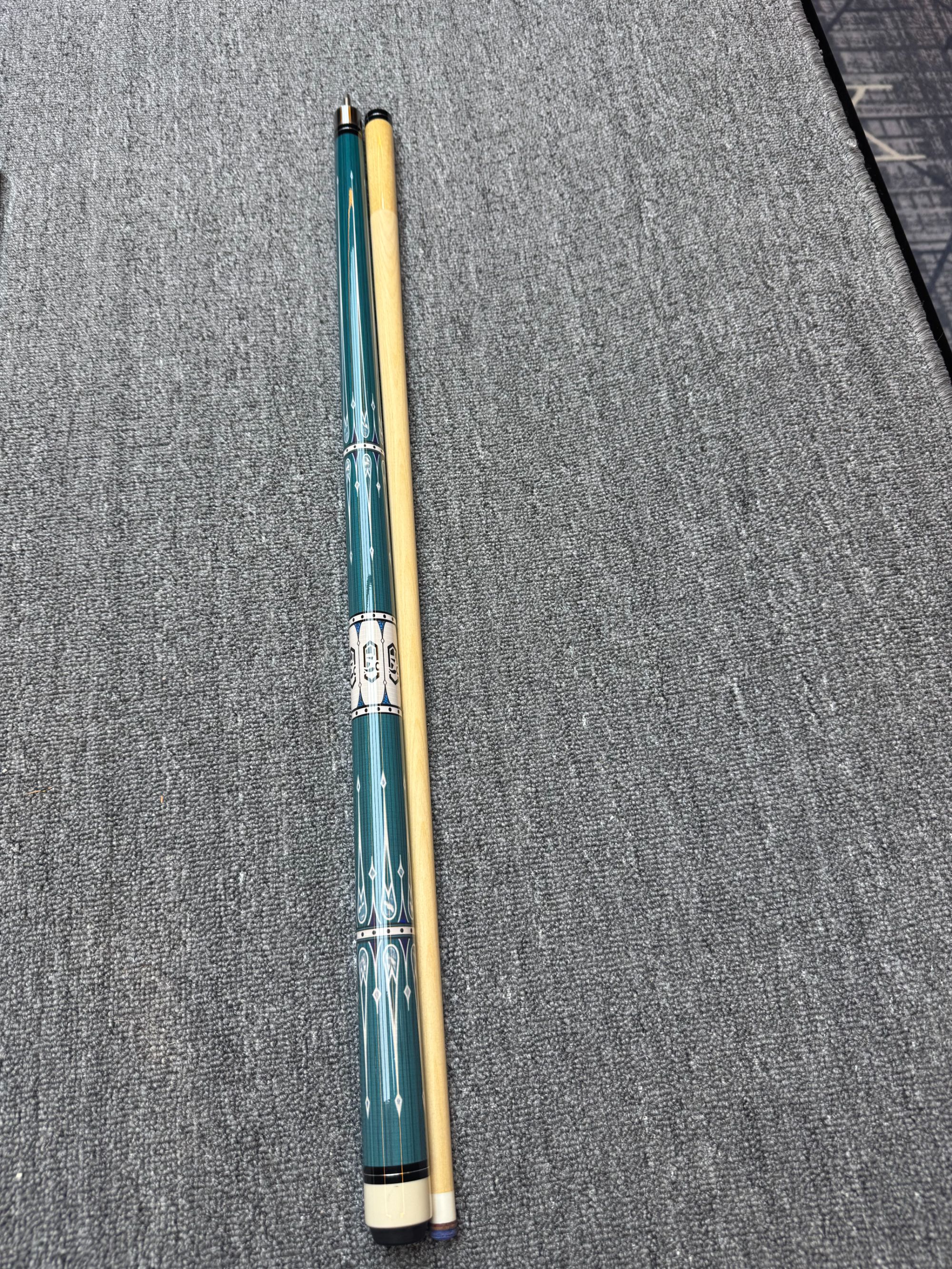 【蓝墨】高级专业级手工大头斯诺克中式黑八九球分体枫木大头台球杆