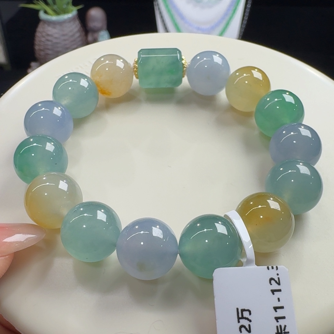 未镶嵌手串翡翠冰胶莫兰迪多宝卡11到12.3性价比高