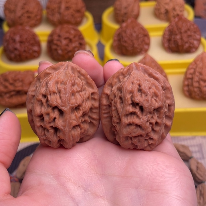 吊坠文玩核桃红莲35