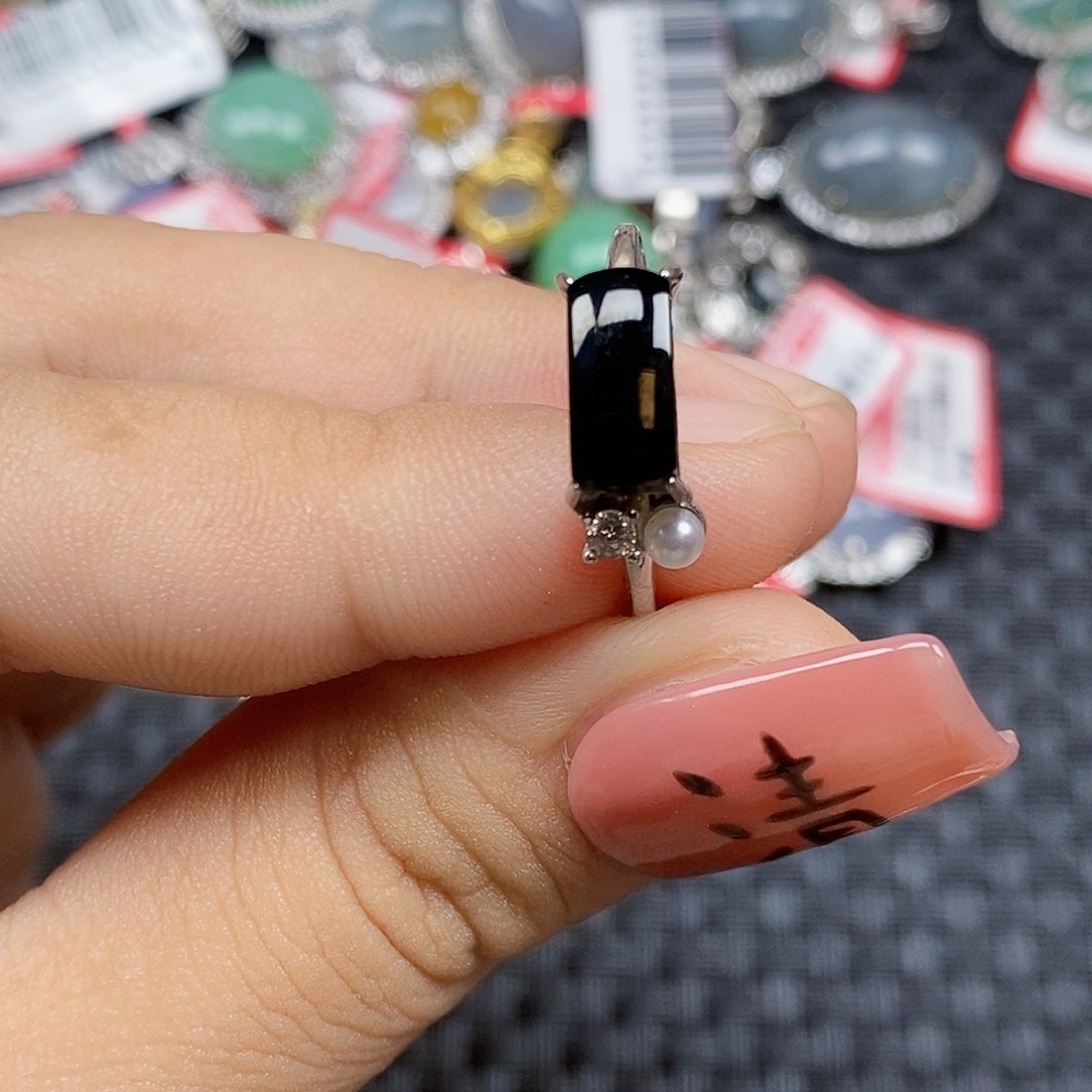 翡翠银S925镶嵌戒指