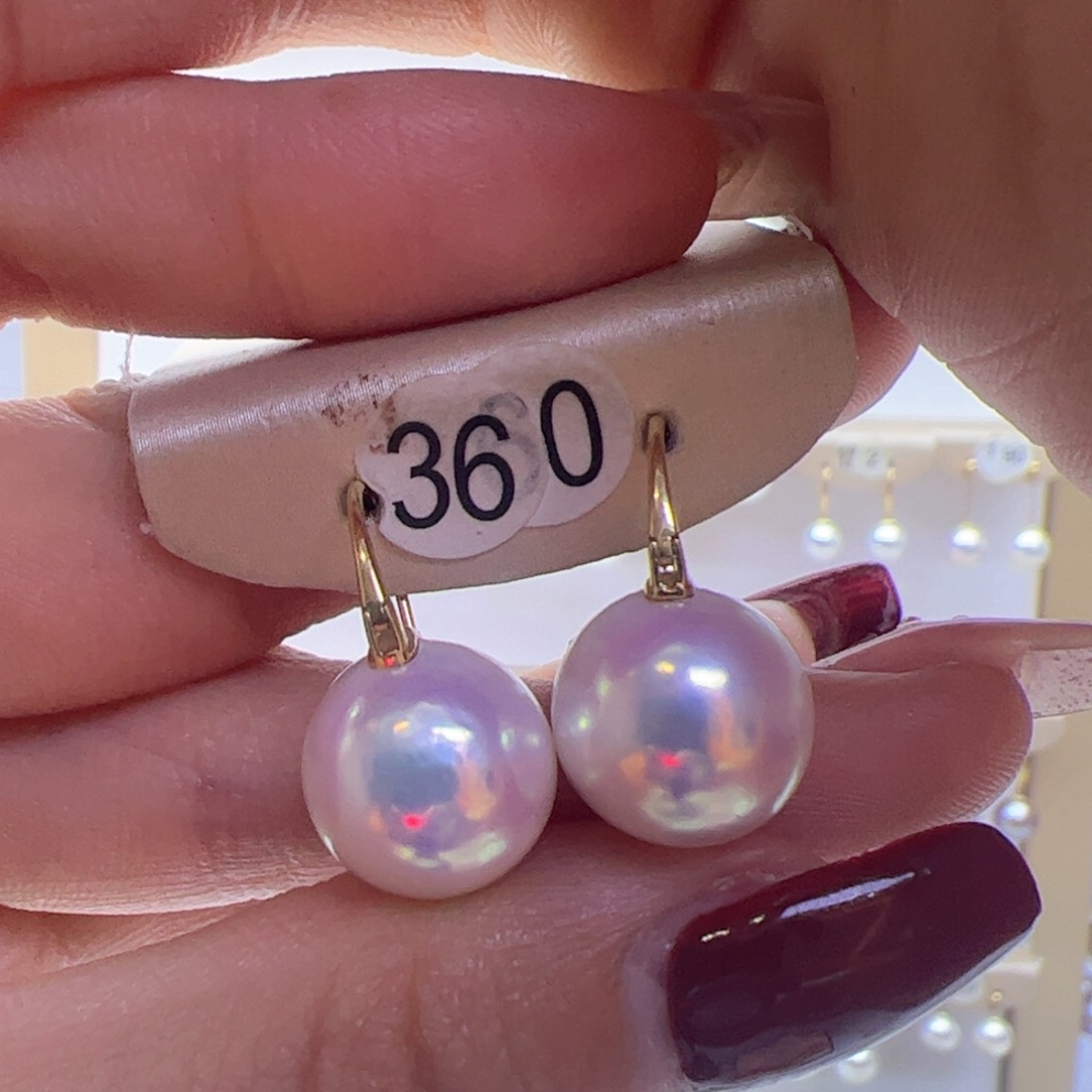 淡水珍珠耳饰18K金镶嵌