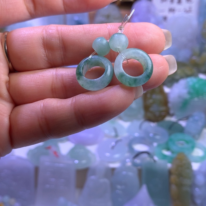 未镶嵌定制翡翠耳坠