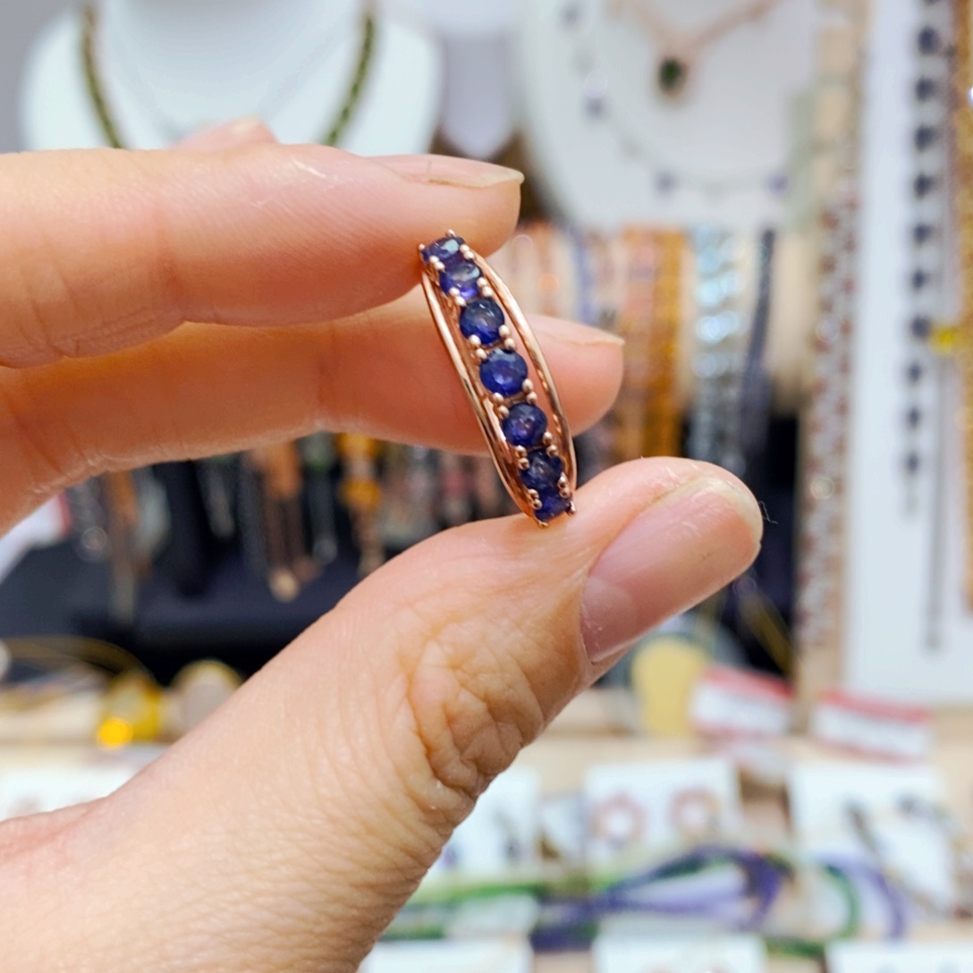 蓝宝石戒指银S925镶嵌