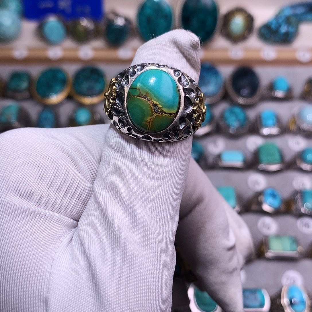 绿松石挂件银S925镶嵌