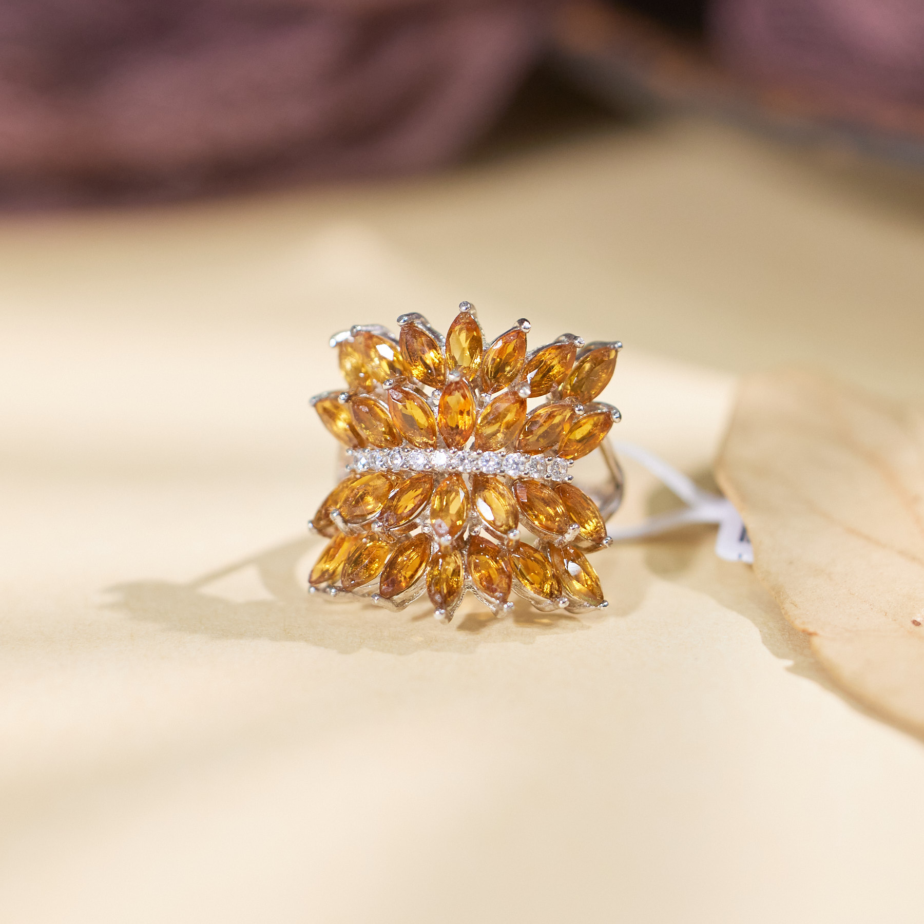 【歪歪】黄水晶戒指*S925银镶嵌W1618