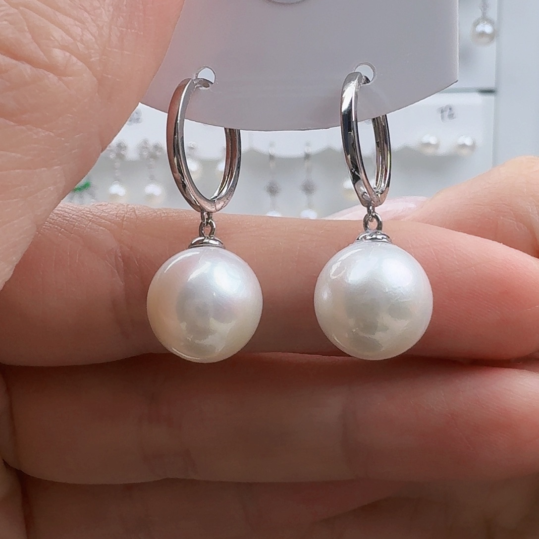 淡水珍珠耳饰18K金镶嵌