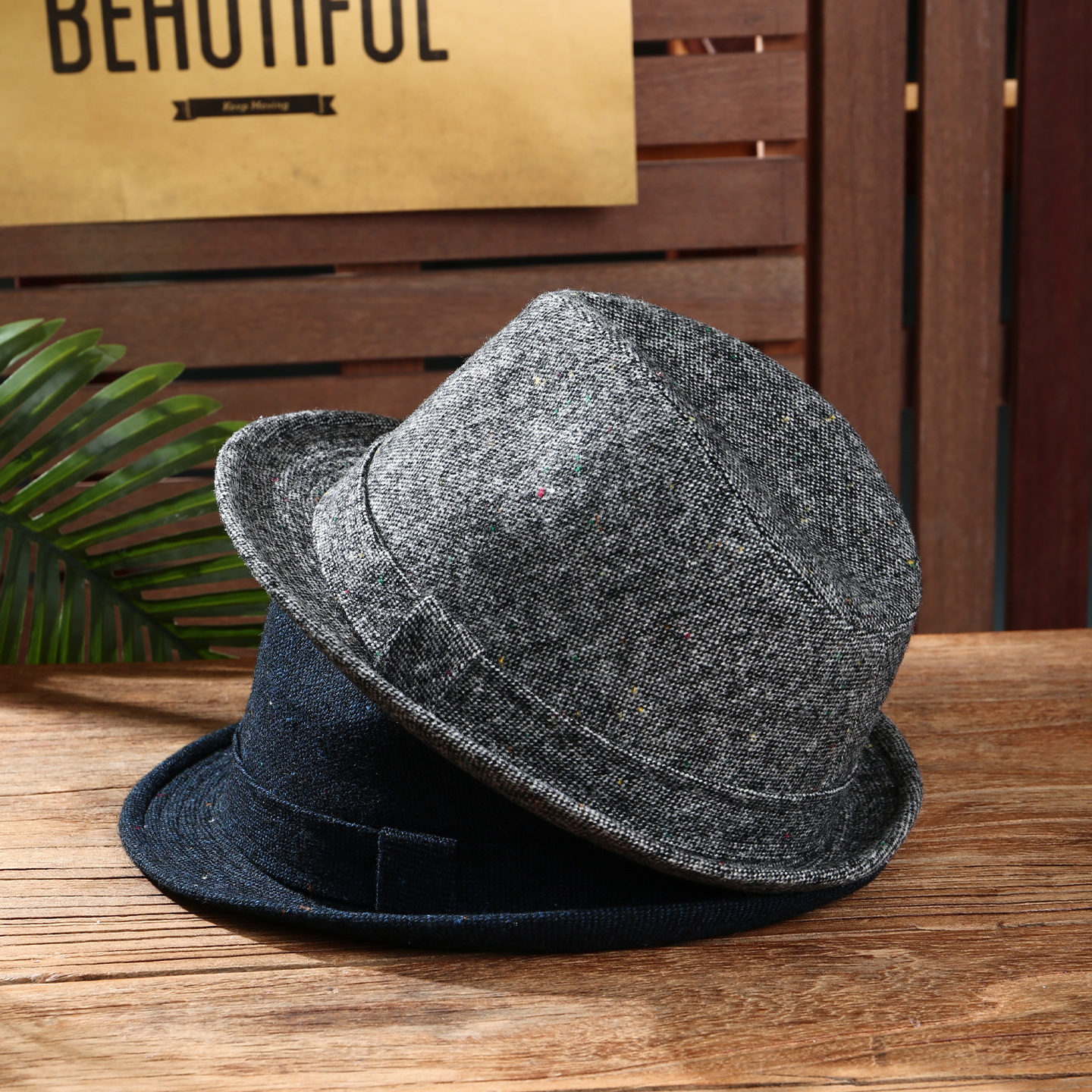 小礼帽女士法国复古时尚休闲卷边透气羊毛妮子绅士帽毛呢爵士帽男