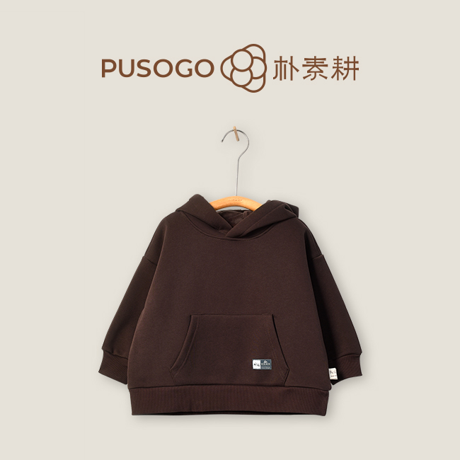 LYQW12朴素耕儿童地图连帽加绒卫衣