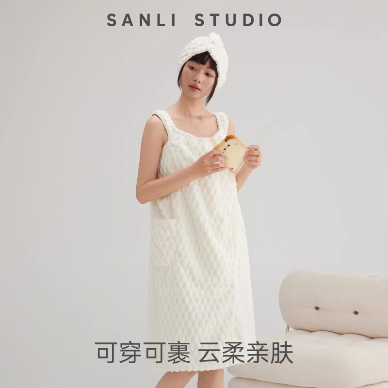 三利7A抗菌浴巾浴裙可穿式女家用2025新款浴袍厚比纯棉吸水速干