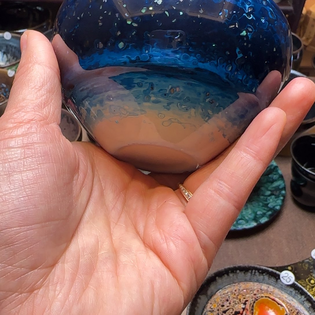 茶盏周**比32陈红大漆螺钿马尔代夫主人杯