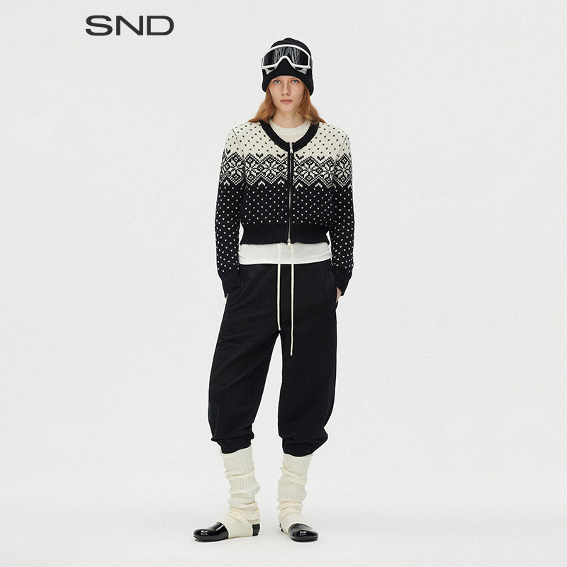 【SAUMPLE STUDY SYMP 设计师品牌】SND AW25 粗针MZ拉链开衫