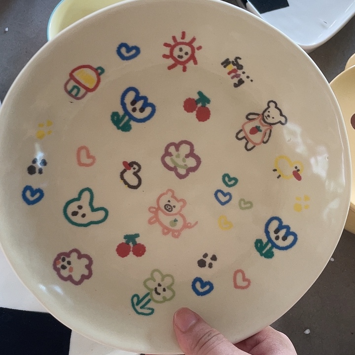 稻谷壳微瑕一个涂鸦盘一个