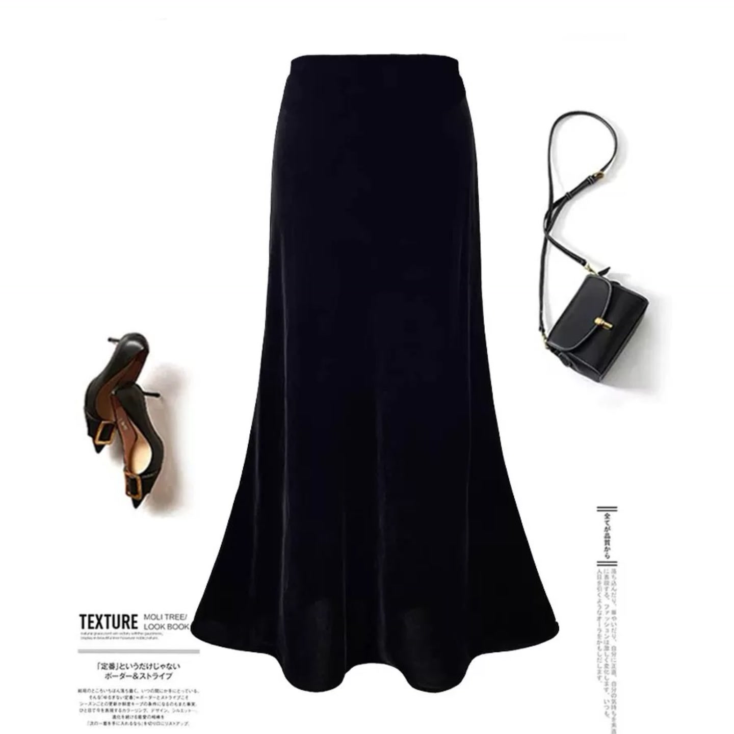 3253【鱼尾裙-升级版】秋冬爆款加绒加厚丝绒半身裙a字包臀裙女