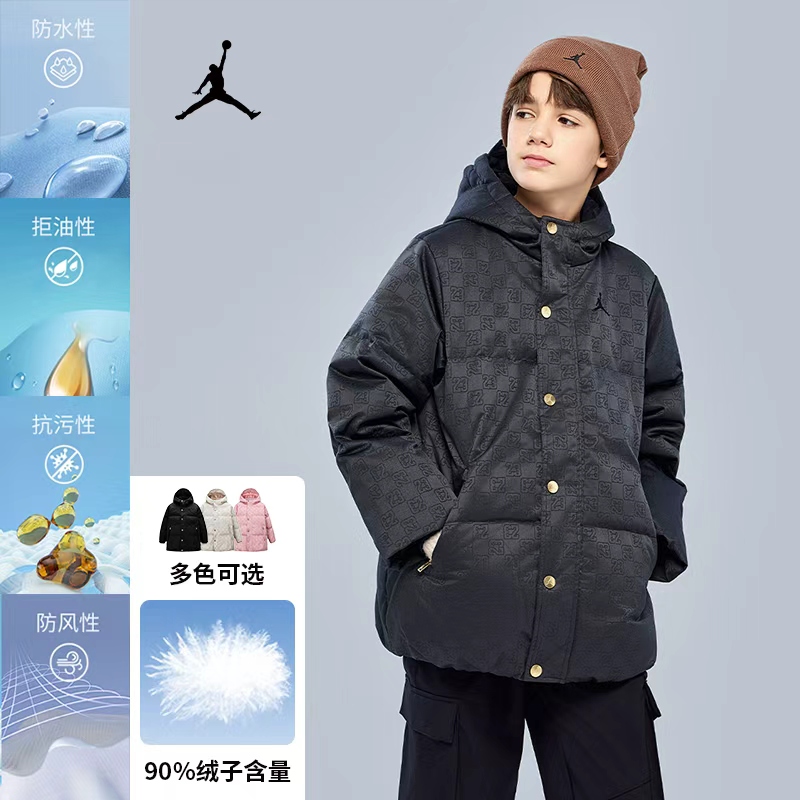 【官方旗舰】AIR JORDAN儿童冬季老花高端线五防90绒极寒羽绒服D242