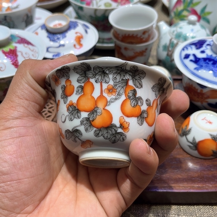 纯手绘精品盖碗杯