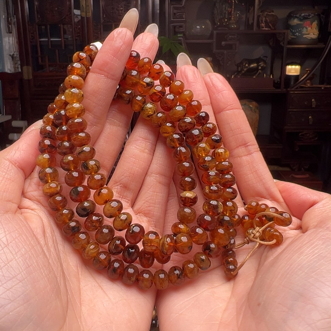 琥珀裸石未镶嵌抚顺琥珀20346。8mm