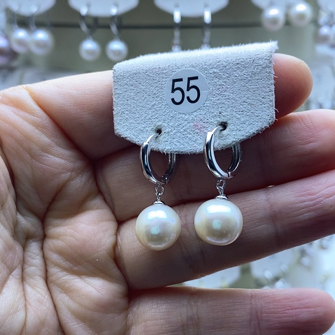 淡水珍珠耳饰银S925镶嵌