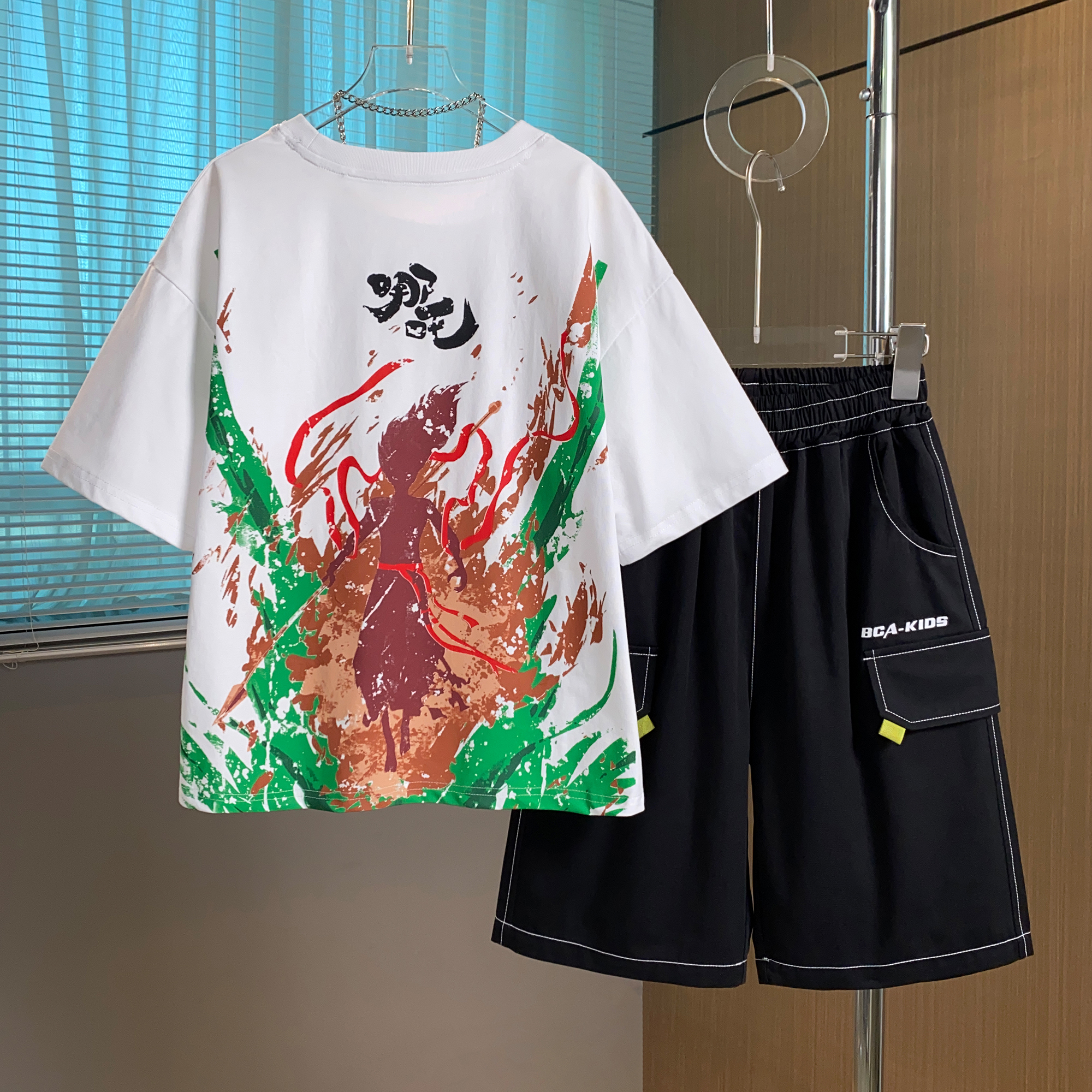 BCA【动漫 英雄】男童夏季新款中大童潮童运动短袖套装DF-套装3177