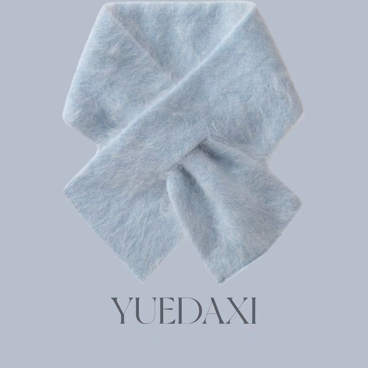 【粤大熹-拉绒】100%纯山羊绒围巾女冬季小围脖百搭针织加厚保暖