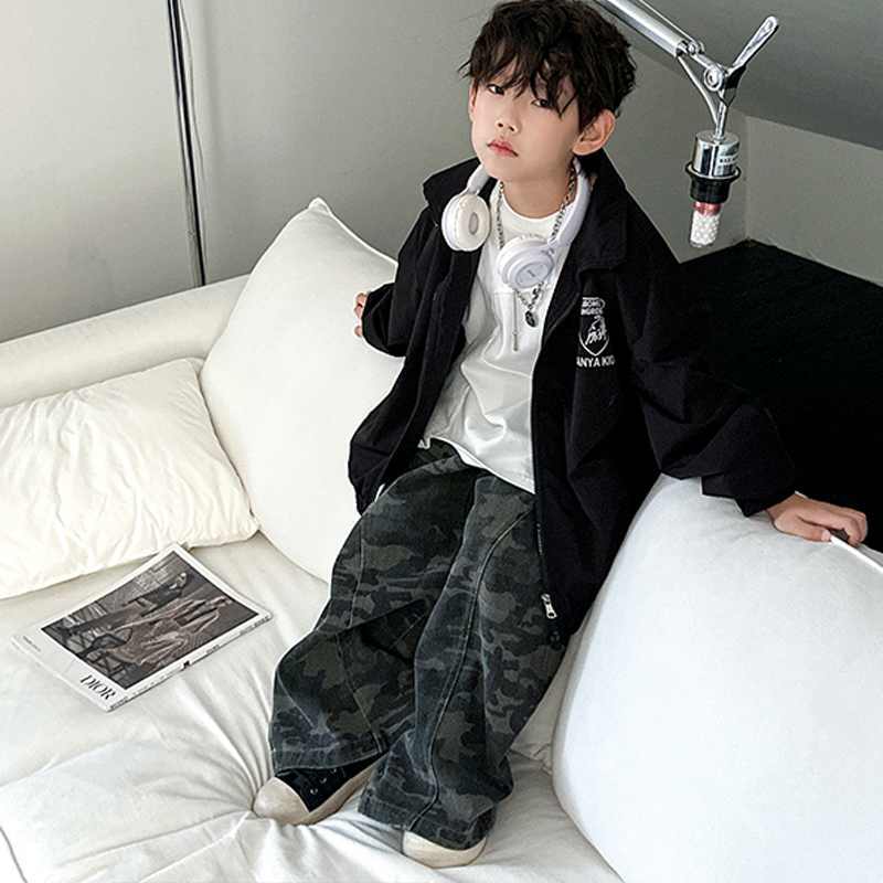 涵芽2025秋季新款迷彩牛仔裤HY25385