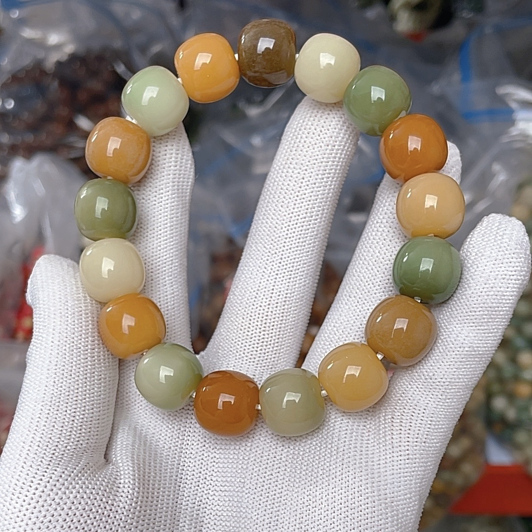 【C09】13*14mm多宝大卡桶珠单圈手串天然菩提根手串