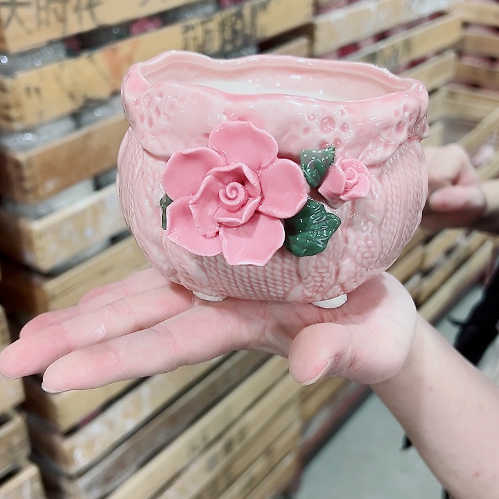 有孔，凑单福利满10元发货陶瓷多肉花盆！