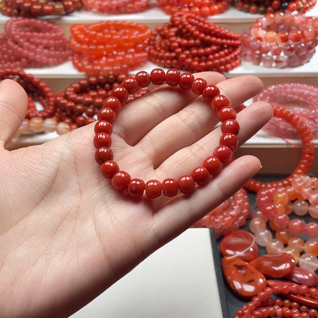 南红玛瑙未镶嵌手链8➕