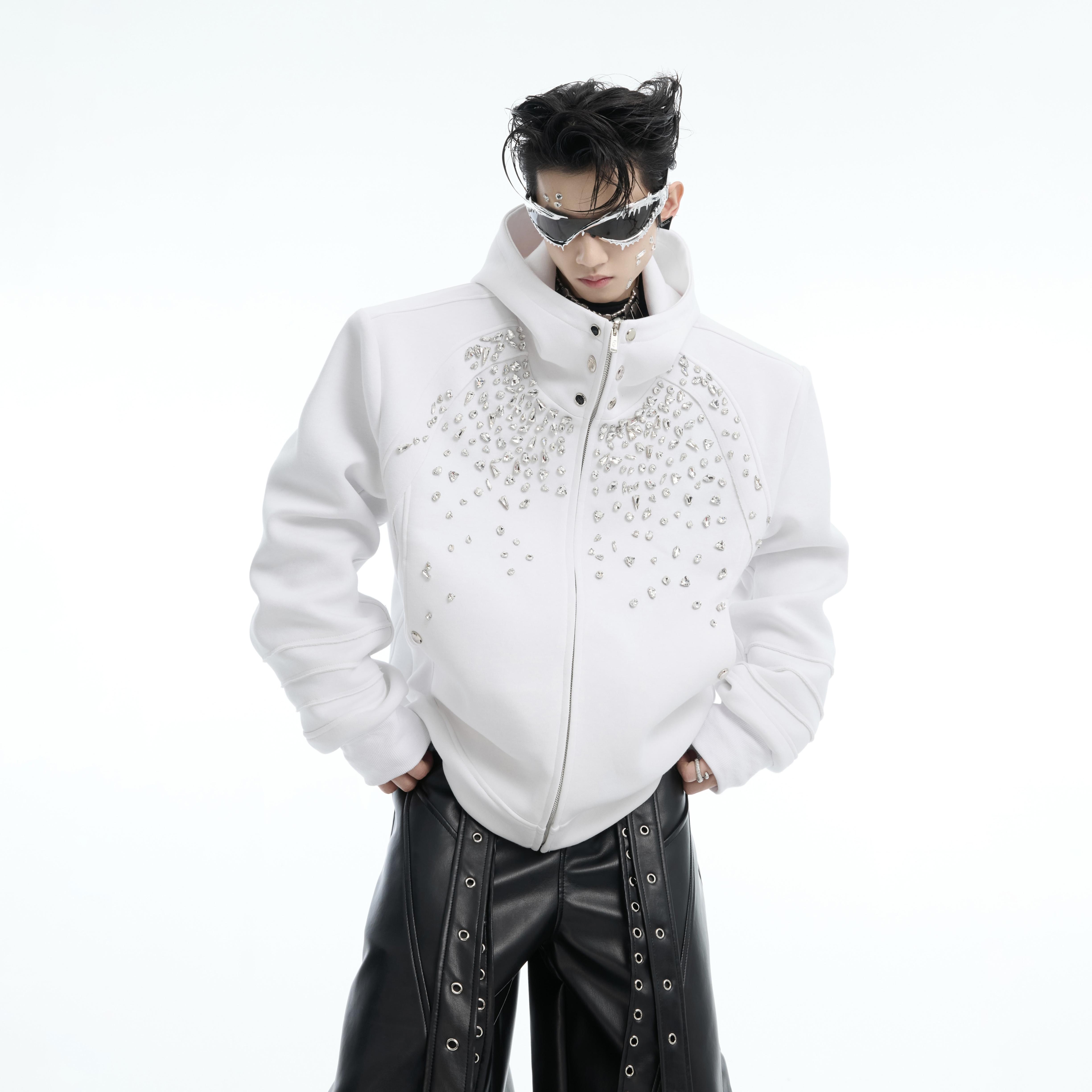 ArguE CulturE雪域精灵 小众细闪镶钻卫衣开衫重工宽松连帽外套春