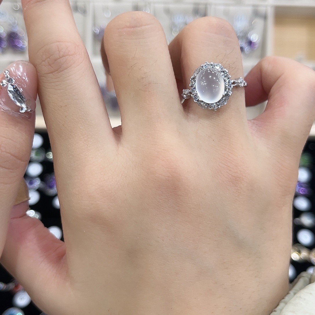 L***.岫玉银S925镶嵌戒指