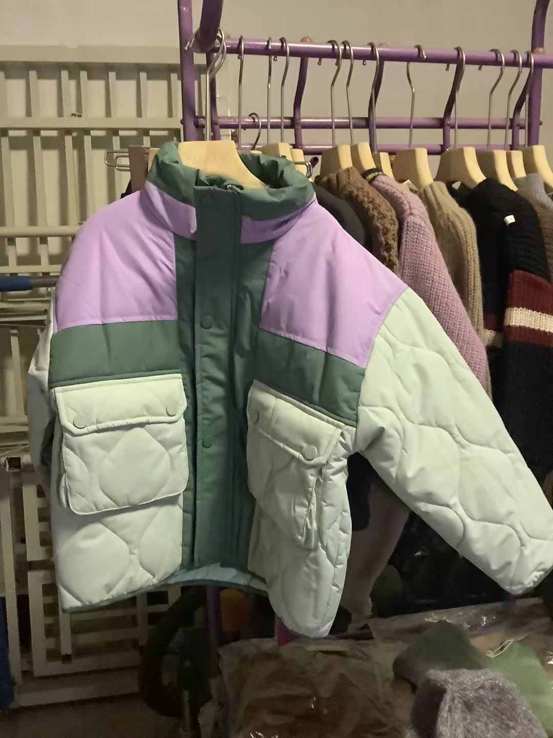 女卡通风连帽常规款韩版棉袄棉服加厚拼接时尚女童