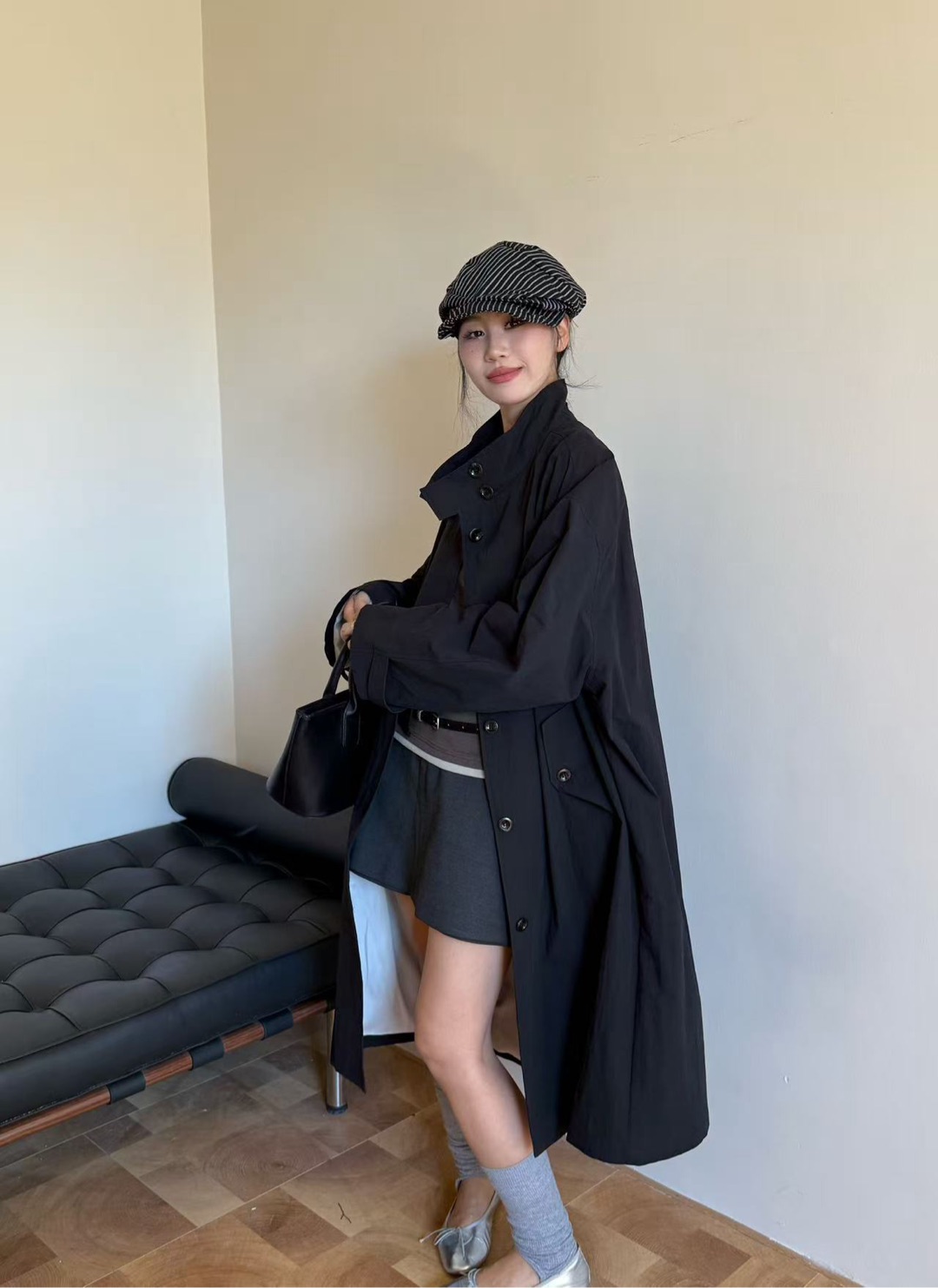 【666】102/8825-2 /1200 高级感春秋新款休闲长款风衣外套