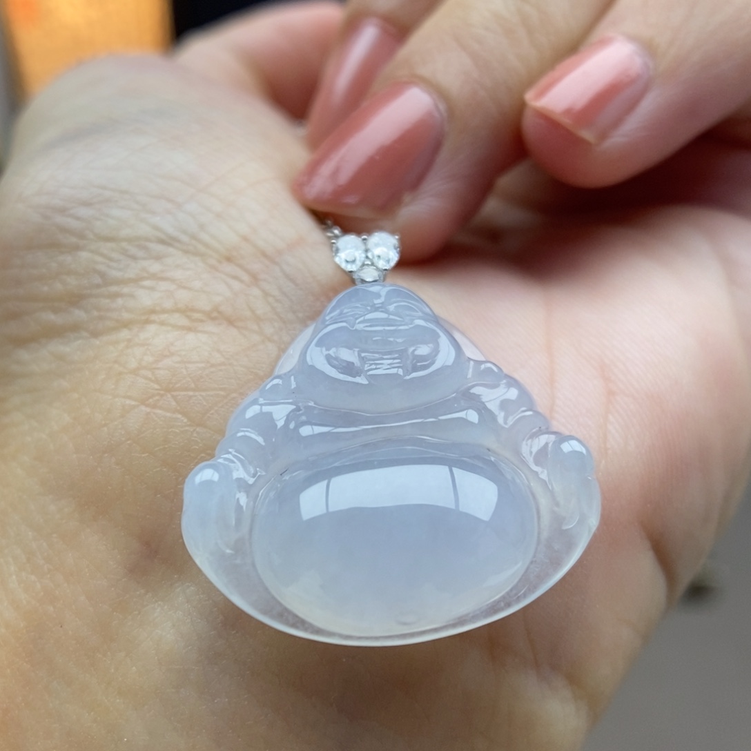 翡翠18K金镶嵌颈饰吊坠51