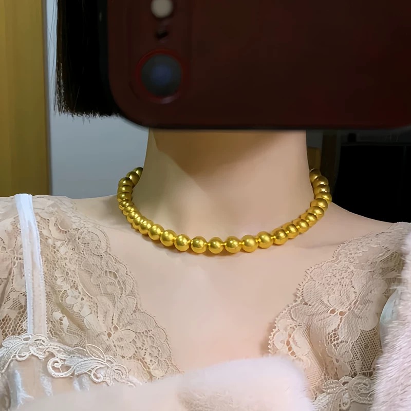 合金项链 宏泰大喜仿真南洋大金珠项链转运珠锁骨链高颜值气质