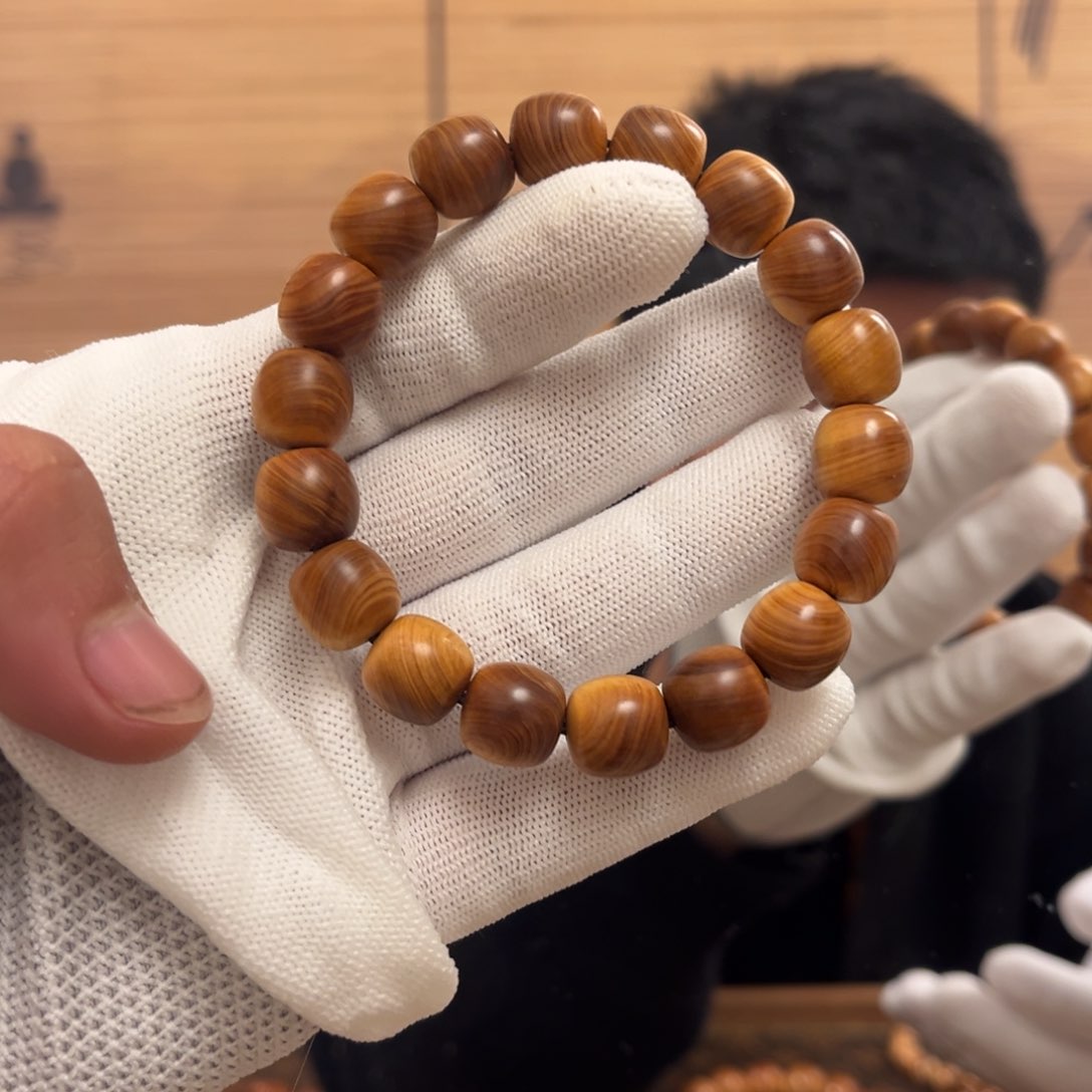 柏木（崖柏）手串/手链12老形黑油药香板根料18克