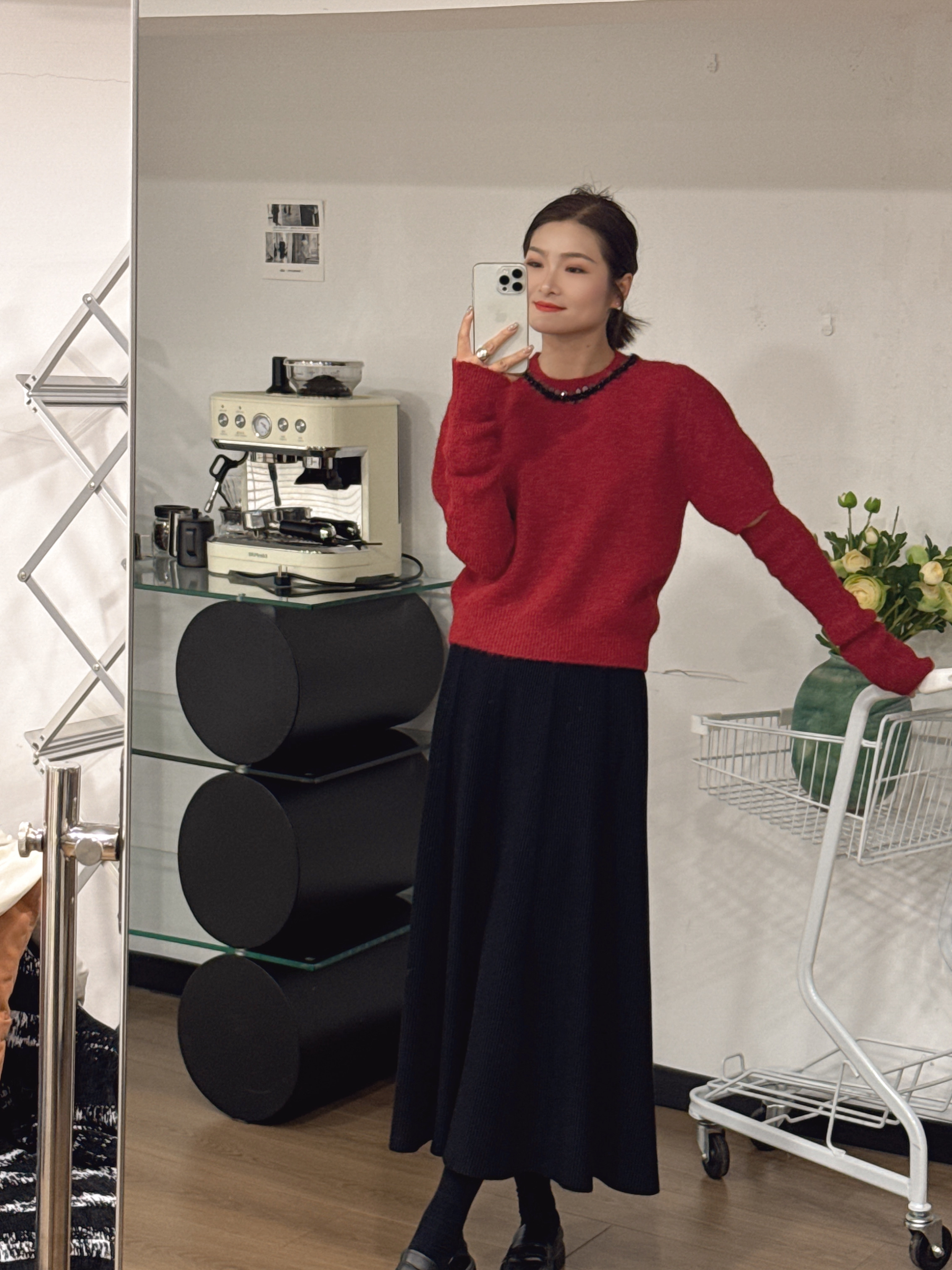 凡家印套头圆领毛衫