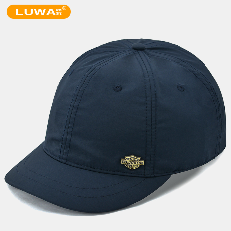 路瓦春秋新款棒球帽男短檐防水鸭舌帽中年速干户外徒步遮阳登山帽
