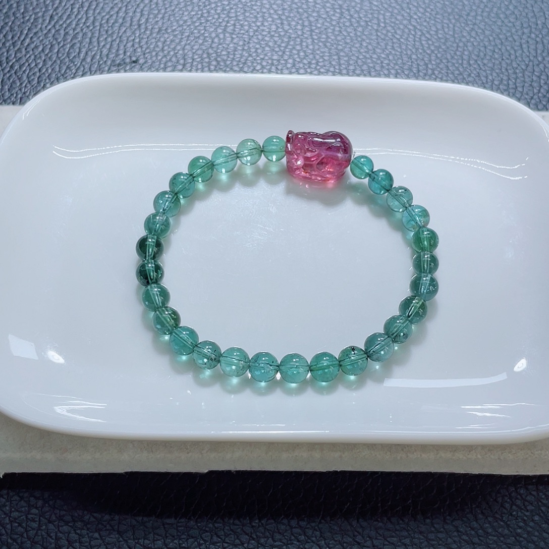 碧玺未镶嵌手链6mm左右