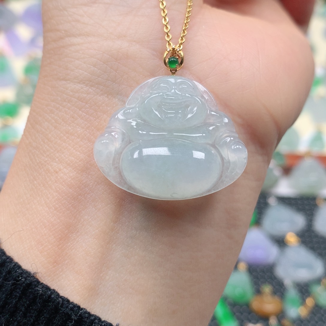 【闪购商品】翡翠吊坠(不含链)18K金镶嵌