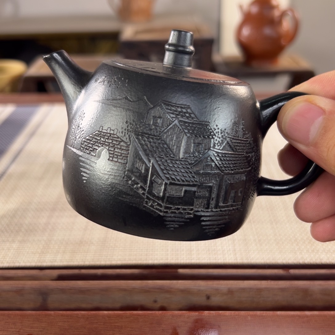 紫砂微瑕茶壶宜兴原矿紫砂